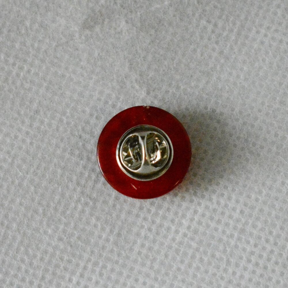 Handmade Red Upcycled Button Pin - Picture 4 of 6